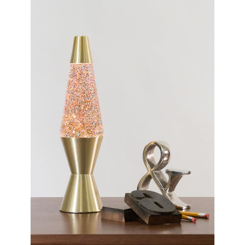 14.5″ Lamp Rainbow Glitter – Clear/Gold