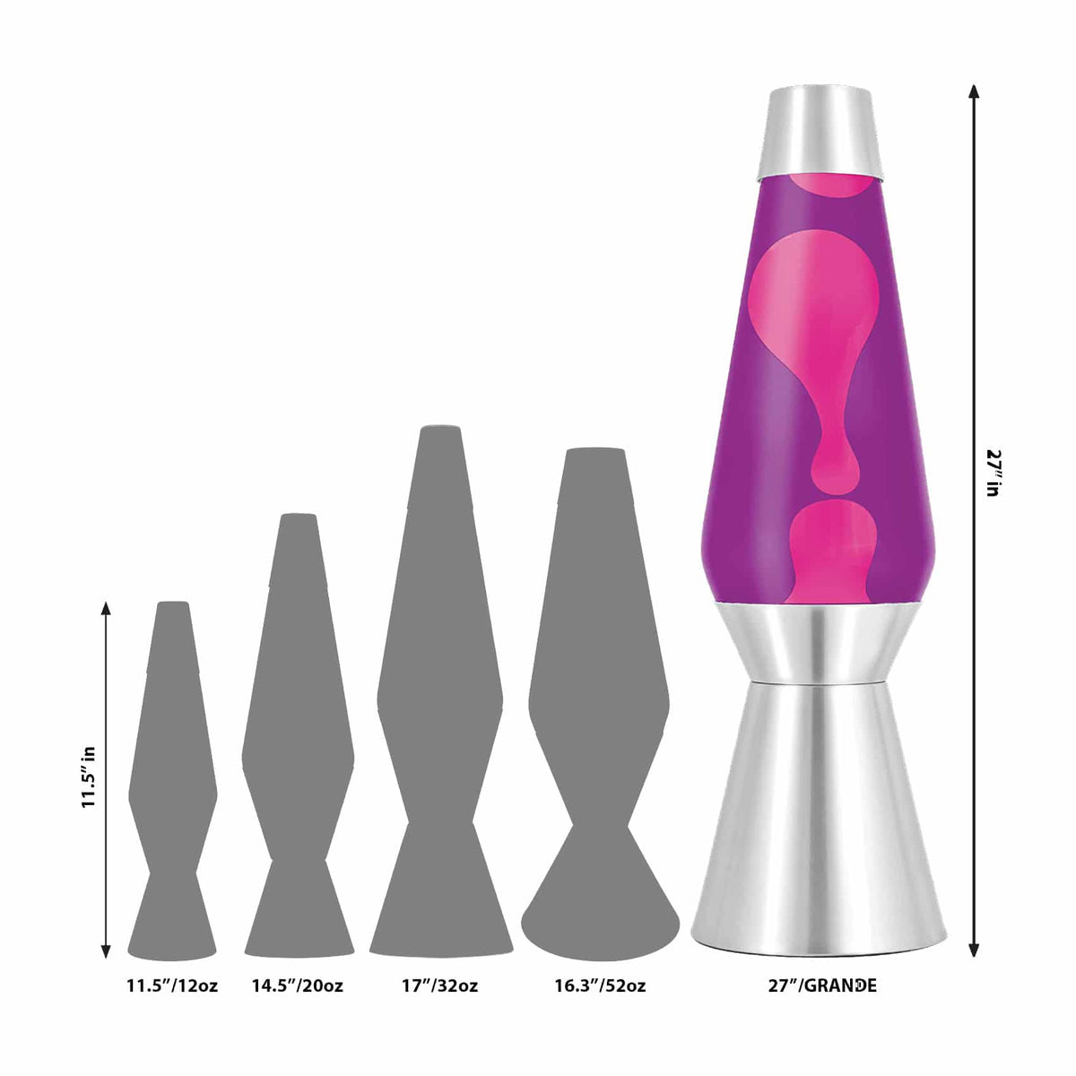 27″ Lamp Grande – Pink/Purple/Silver