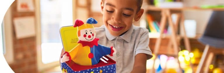 Boy with Jester Jack in Box